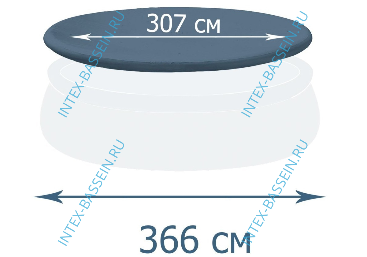 Тент INTEX для надувных бассейнов 3.66 м, артикул 28022