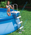 Лестница для бассейнов INTEX 132 см с площадкой - родительским контролем, артикул 28077