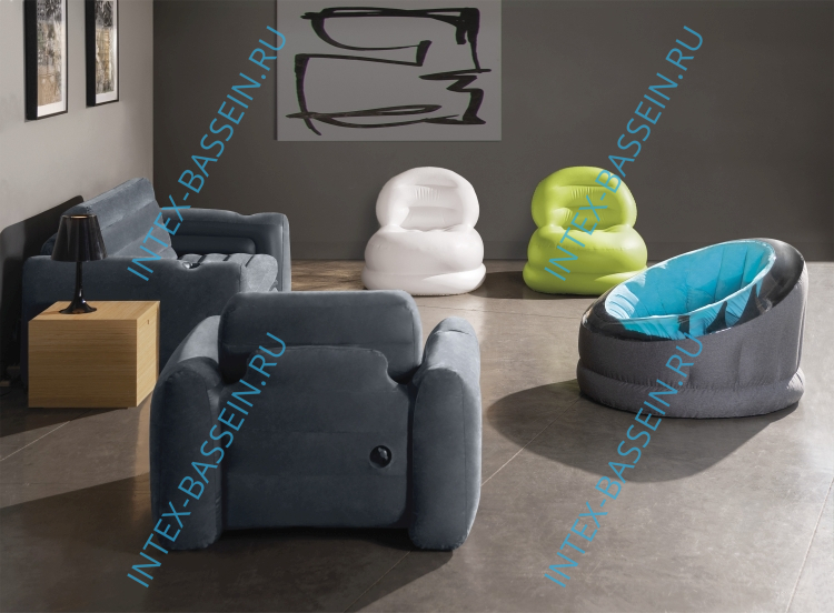 Надувное кресло INTEX Empire 112 x 109 x 69 см, цвет бирюза, артикул 66582-B