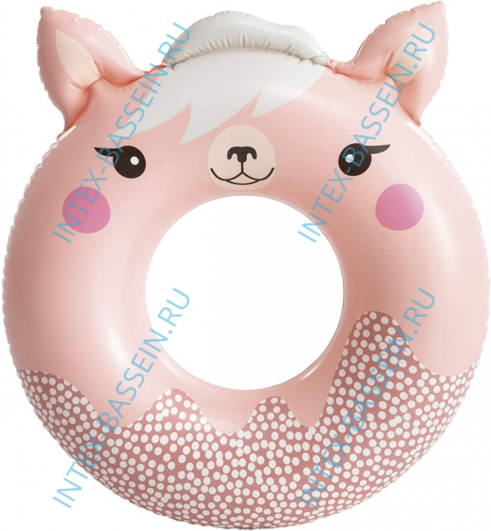 Надувной круг INTEX "Милые зверята" 84 x 76 см, розовый, артикул 59266-P