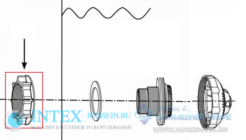 Гайка INTEX для сетчатого соединителя 38 мм ; артикул 10256
