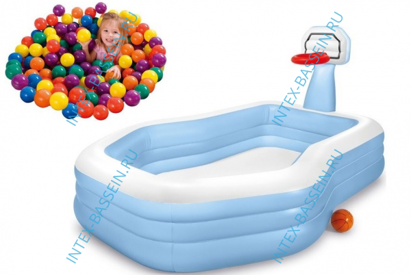 Детский бассейн INTEX "Семейный" 257 x 188 x 130 см, артикул 57183