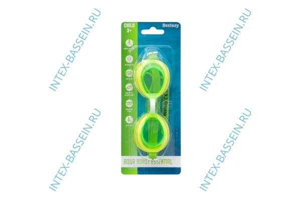Очки для плавания Bestway Aqua Burst Essential зеленые для детей от 3 лет, артикул 21002