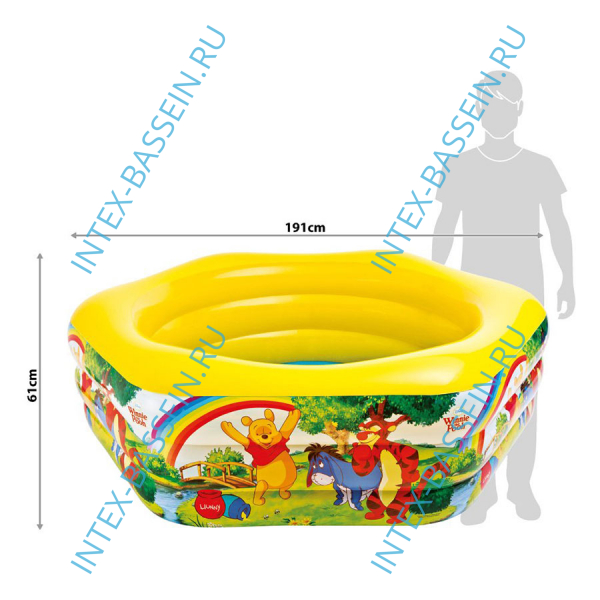 Детский бассейн INTEX "Винни пух" 191 x 178 x 61 см, артикул 57494