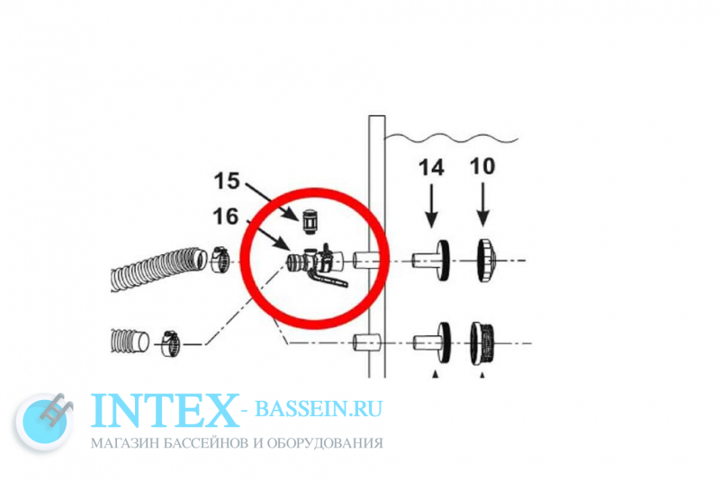 Воздушный адаптер INTEX для бассейна, артикул 12368