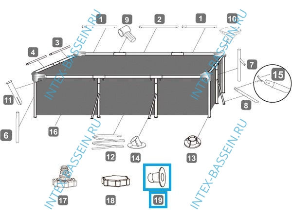 Резиновая заглушка Bestway 32 мм для резиновых и каркасных бассейнов, артикул P6C1418ASS19