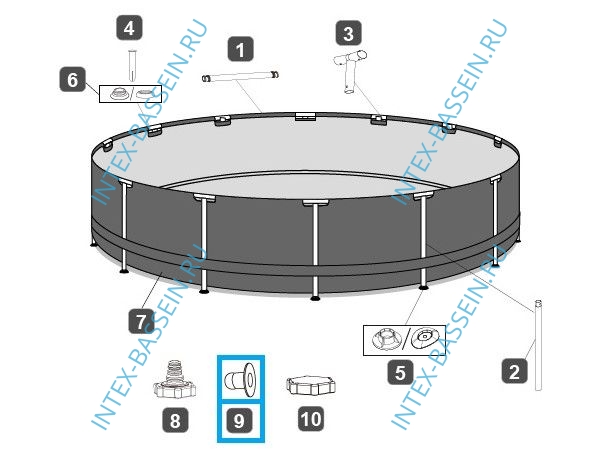 Резиновая заглушка Bestway 32 мм для резиновых и каркасных бассейнов, артикул P6C1418ASS19