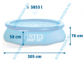 Надувной бассейн INTEX Easy Set 3.05 х 0.76 м ; артикул 28122