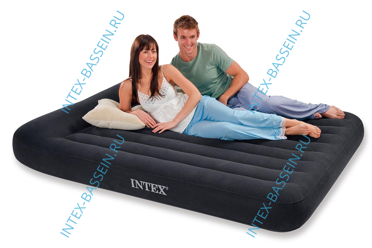 Кровать INTEX надувная 152 x 203 x 23 см с подголовником, без насоса, артикул 66769