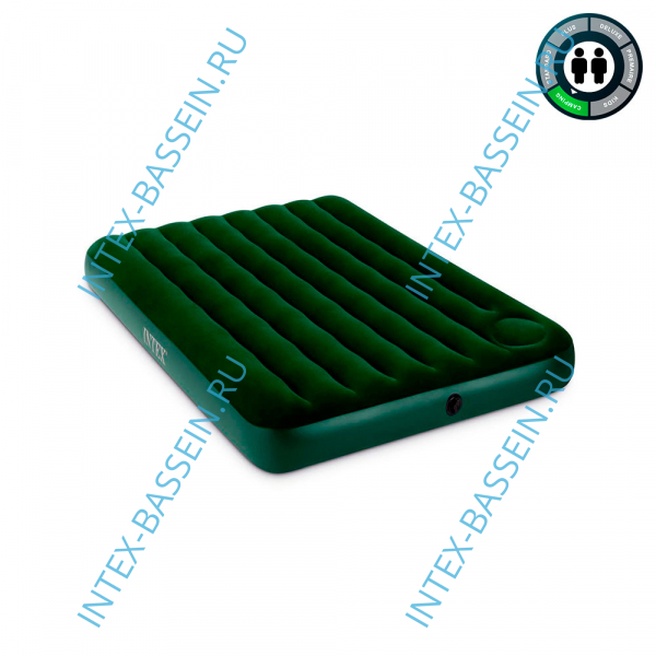 Матрас INTEX надувной 137 x 191 x 22 см, встроенный ножной насос, артикул 66928