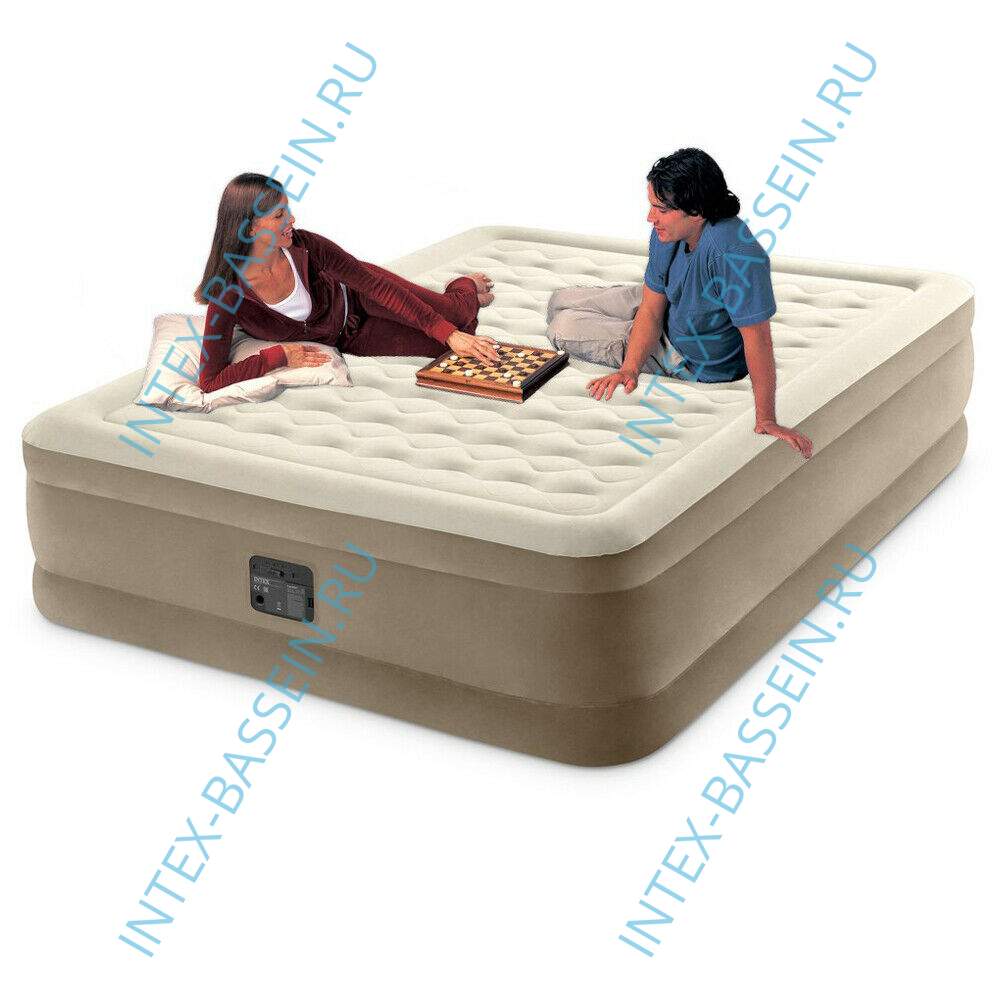 Надувная кровать INTEX Ultra Plush 152 x 203 x 46 см, встроенный насос 220V, артикул 64428