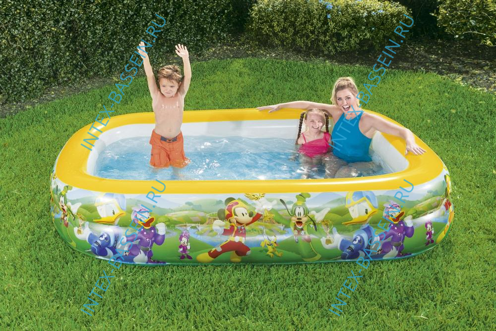 Детский надувной бассейн Bestway «Микки-Маус» 2.62 x 1.75 x 0.51 м, артикул 91008