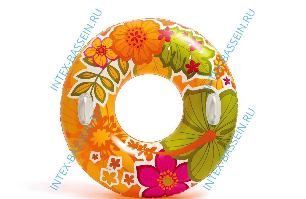 Надувной круг INTEX "Цветущие тропики, цветы" 97 см, артикул 58263-F
