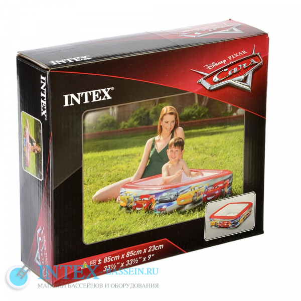 Детский бассейн INTEX "Тачки" 85 x 85 x 23 см, артикул 57101