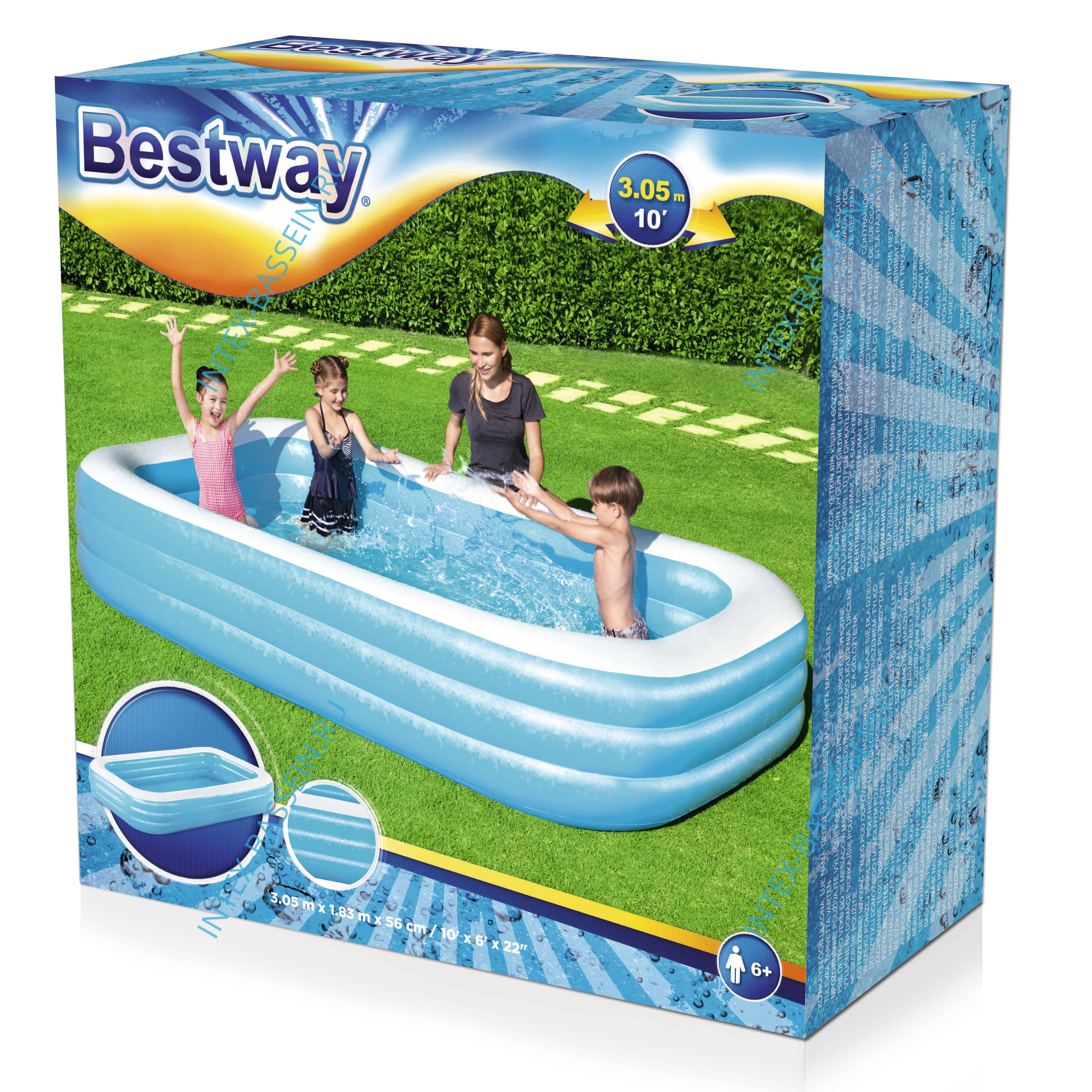 Детский надувной бассейн Bestway 3.05 x 1.83 x 0.56 м, артикул 54009