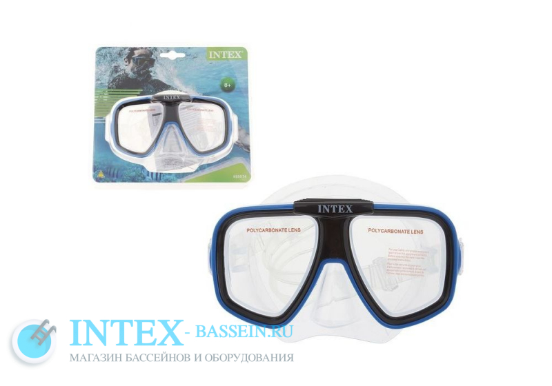 Маска для плавания INTEX "Reef Rider" синяя, артикул 55974-B