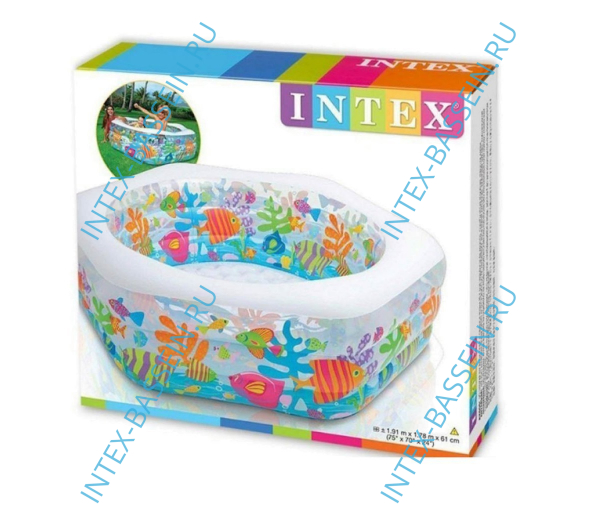 Детский бассейн INTEX "Рыбки" 191 x 178 x 61 см, артикул 56493