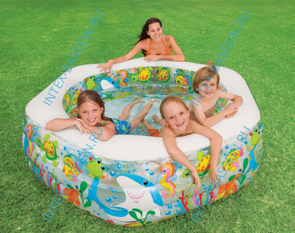 Детский бассейн INTEX "Рыбки" 191 x 178 x 61 см, артикул 56493