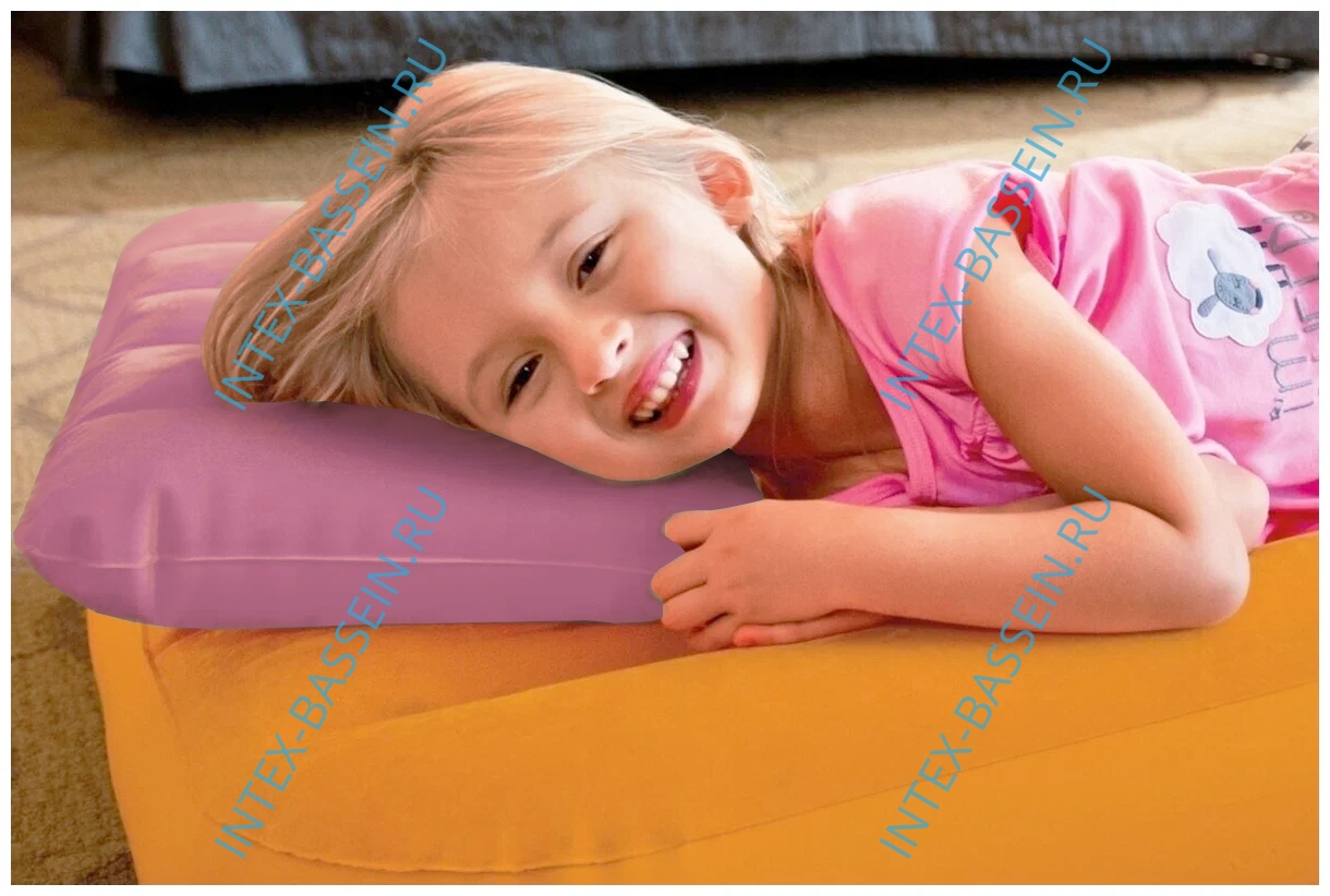 Надувная подушка INTEX 43 x 28 x 9 см, розовая, артикул 68676-P
