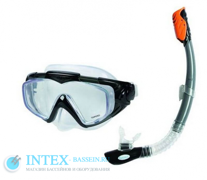 Маска для плавания с трубкой INTEX "Silicone Aqua Pro", артикул 55962
