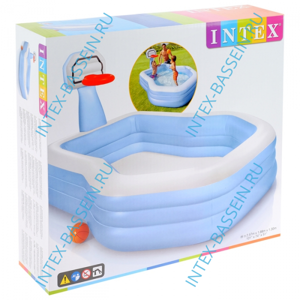 Детский бассейн INTEX "Семейный" 257 x 188 x 130 см, артикул 57183
