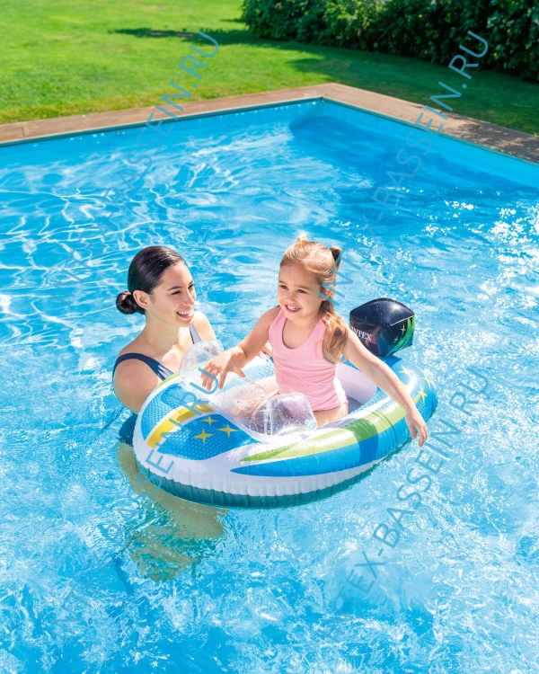 Надувная лодочка INTEX Pool Cruiser "Катер" 109 х 74 см, артикул 59380-В