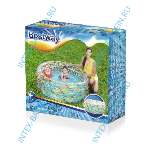 Детский надувной бассейн Bestway "Морская жизнь" 1.50 x 0.53 м, артикул 51045