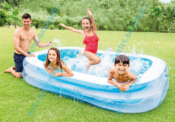 Детский бассейн INTEX "Пирамида" 262 x 175 x 56 см, артикул 56483