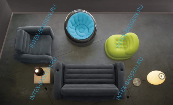 Надувное кресло INTEX Empire 112 x 109 x 69 см, цвет бирюза, артикул 66582-B