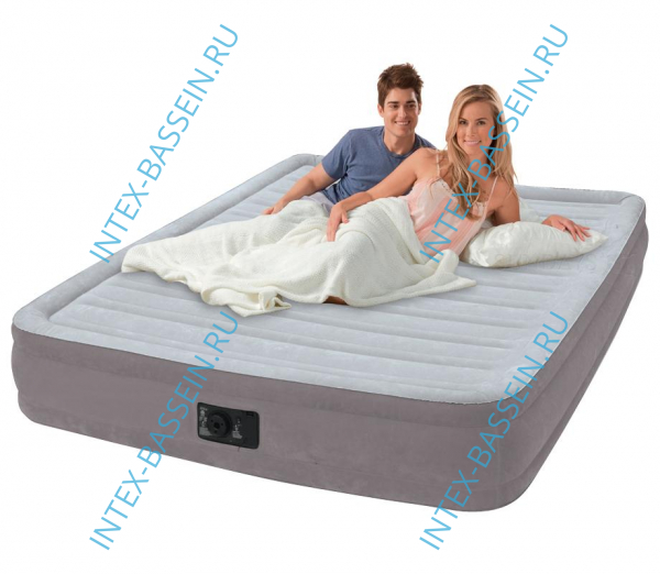Кровать INTEX надувная 152 x 203 x 33 см, встроенный насос 220V, артикул 67770