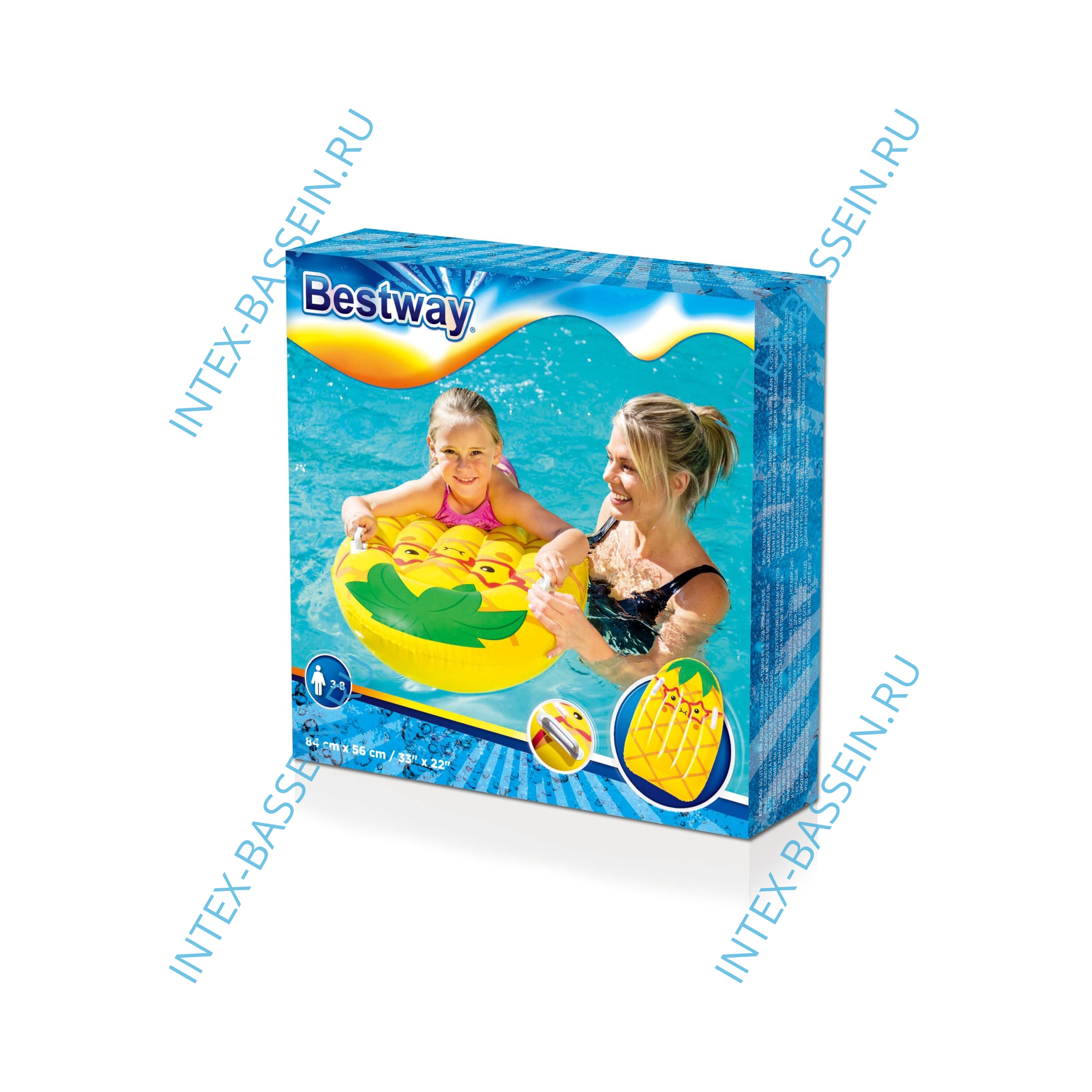 Детская мини-доска для серфинга Bestway Surf Buddy "Ананас" 84 x 56 см, артикул 42049