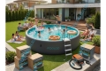 Надувной SUP-Бассейн IPOOLGO (фильтр, лестница, песок) 3 x 1.3 м