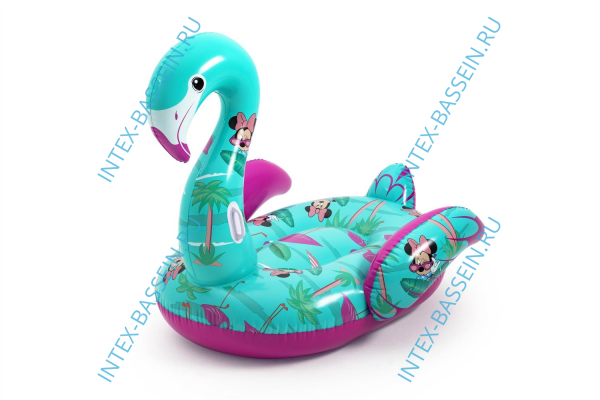 Надувной матрас-плот Bestway для плавания "Фламинго" с ручками 173 x 170 см, артикул 91081