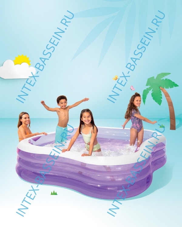 Детский бассейн INTEX "Сиреневая звезда" 2.29 x 2.29 x 0.56 м, артикул 57495