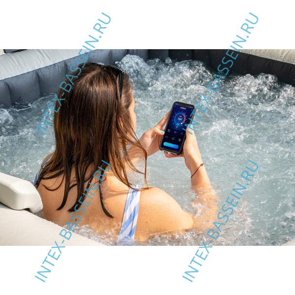 Надувная джакузи INTEX PureSpa Jet and Bubble Deluxe; артикул 28462