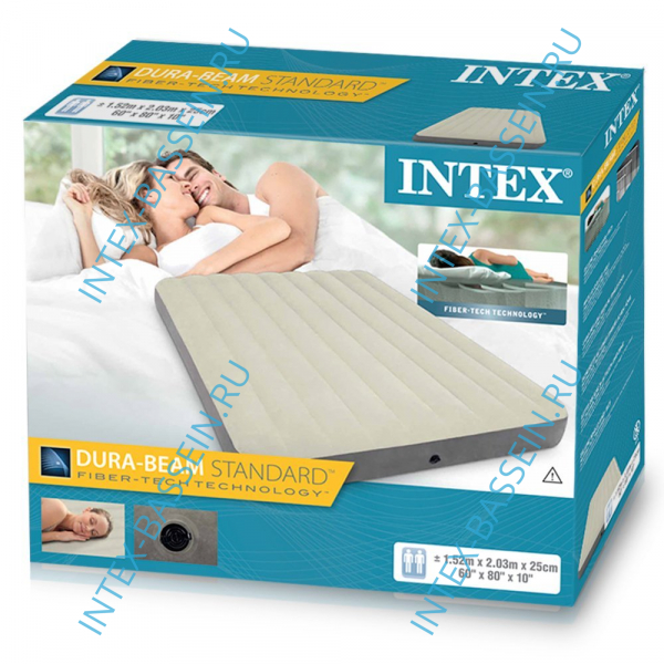 Кровать INTEX надувная 152 x 203 x 25 см без насоса, артикул 64709