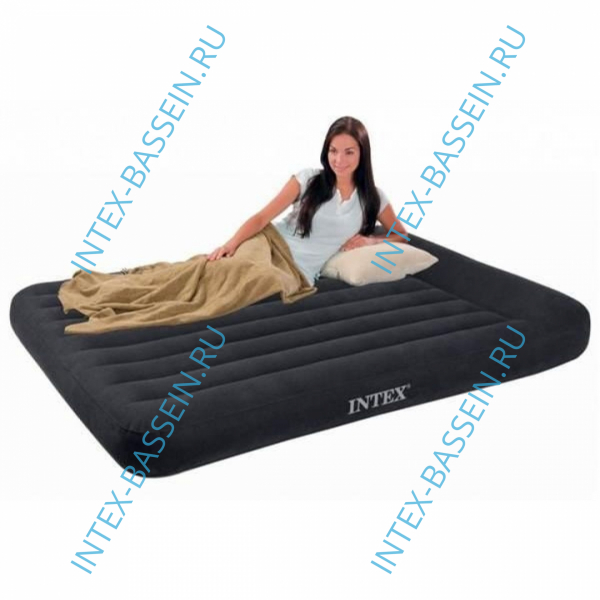 Кровать INTEX надувная 137 x 191 x 23 см с подголовником, без насоса, артикул 66768
