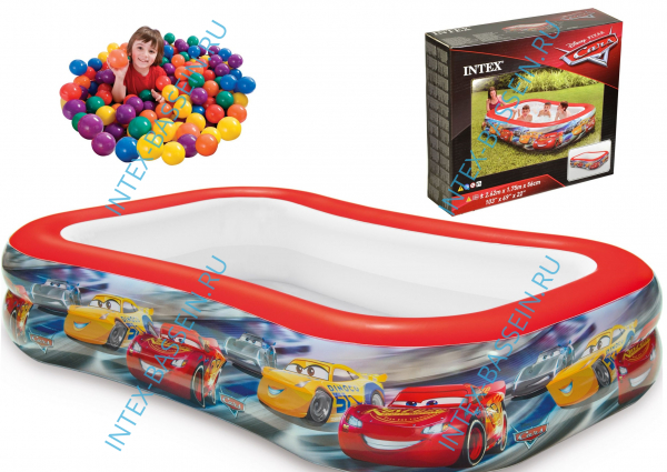 Детский бассейн INTEX "Тачки" 262 x 175 x 56 см, артикул 57478