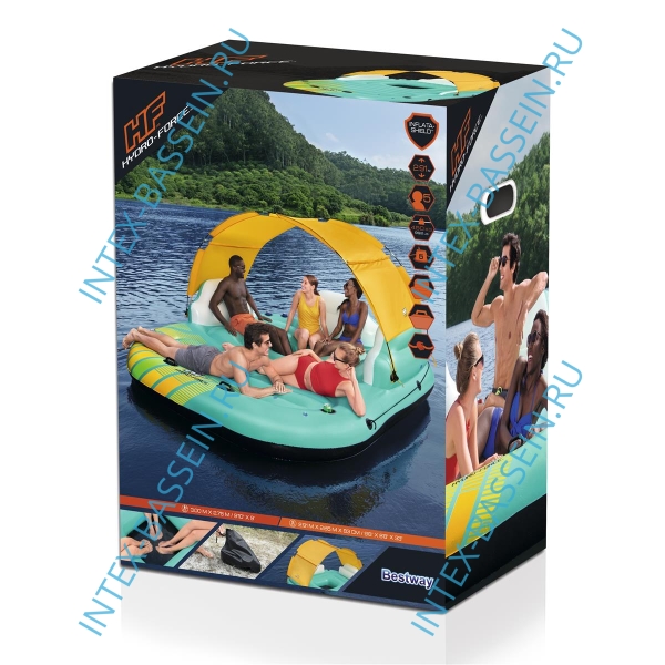 Надувной плот Bestway Hydro-Force Sunny Lounge на 5 человек 300 x 275 см, артикул 43407