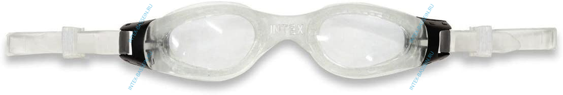 Очки для плавания INTEX "Мастер про", белые линзы, артикул 55692-W