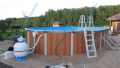 Каркасный бассейн Atlantic Pool Esprit Big 7.3 x 3.7 x 1.32 - фильтровальная установка Emaux