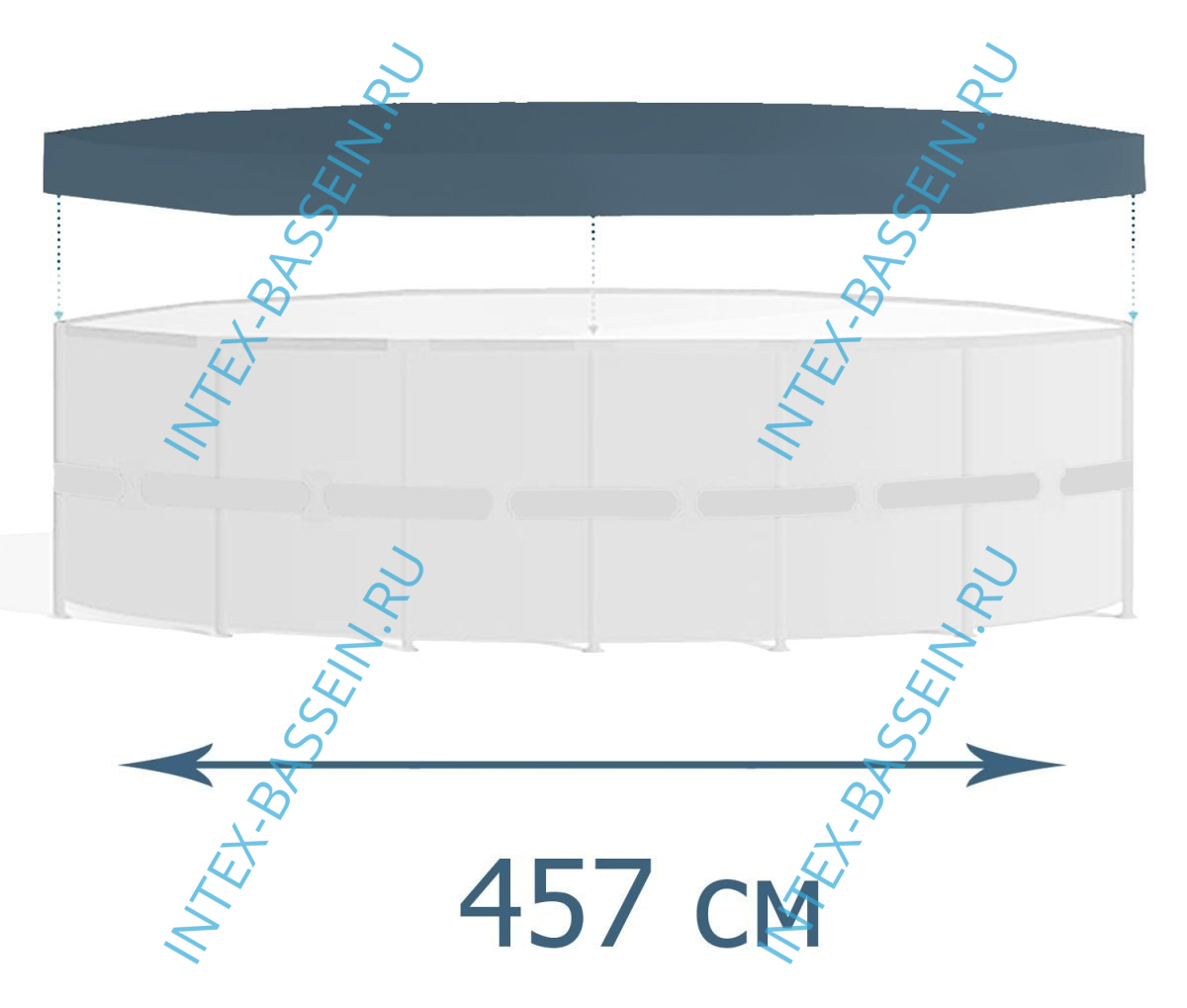 Тент INTEX для каркасных бассейнов 4.57 м, артикул 28032