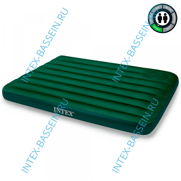 Матрас INTEX надувной 152 x 203 x 22 см, встроенный ножной насос, артикул 66929
