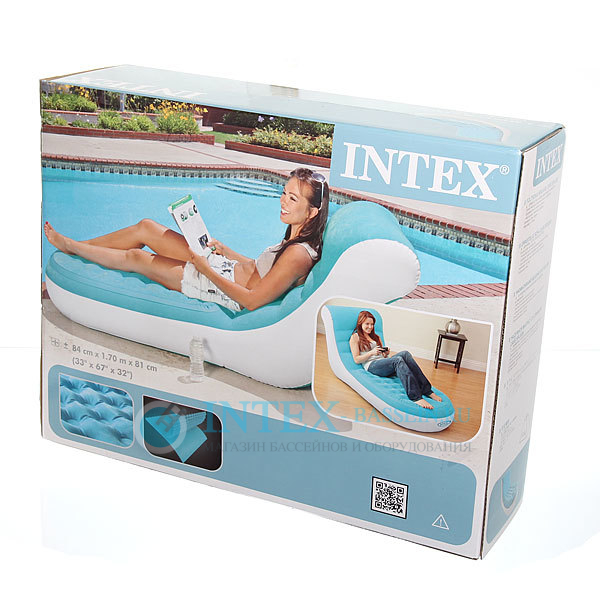 Надувное кресло-шезлонг INTEX Splash Lounge 84 x 170 x 81 см, артикул 68880