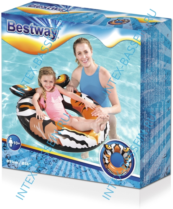 Надувной круг Bestway Predator Тигр 91 см, артикул 36122-Т