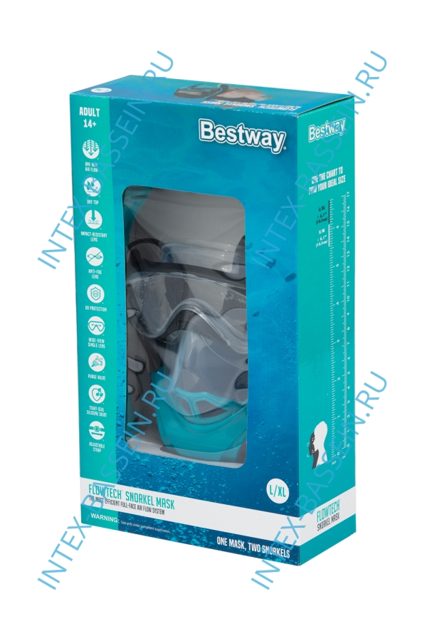 Маска для дайвинга Bestway Flowtech размер XL, артикул 24058