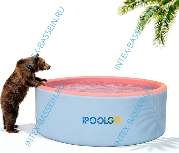 Надувной SUP-Бассейн IPOOLGO Pink (фильтр, лестница, песок) 3.7 x 1.2 - 1.3 м