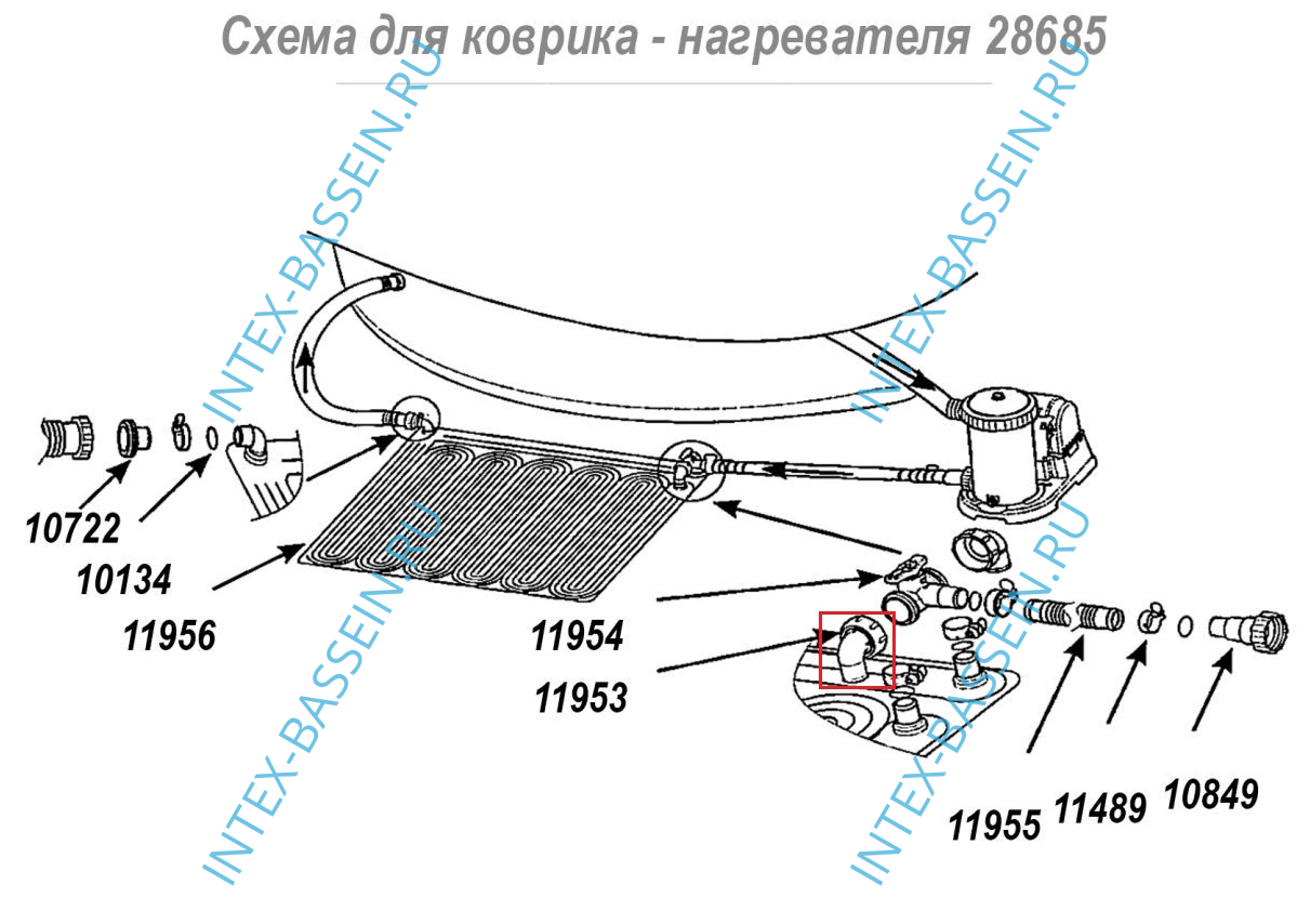 Угловой соединитель INTEX для солнечного мата, артикул 11953