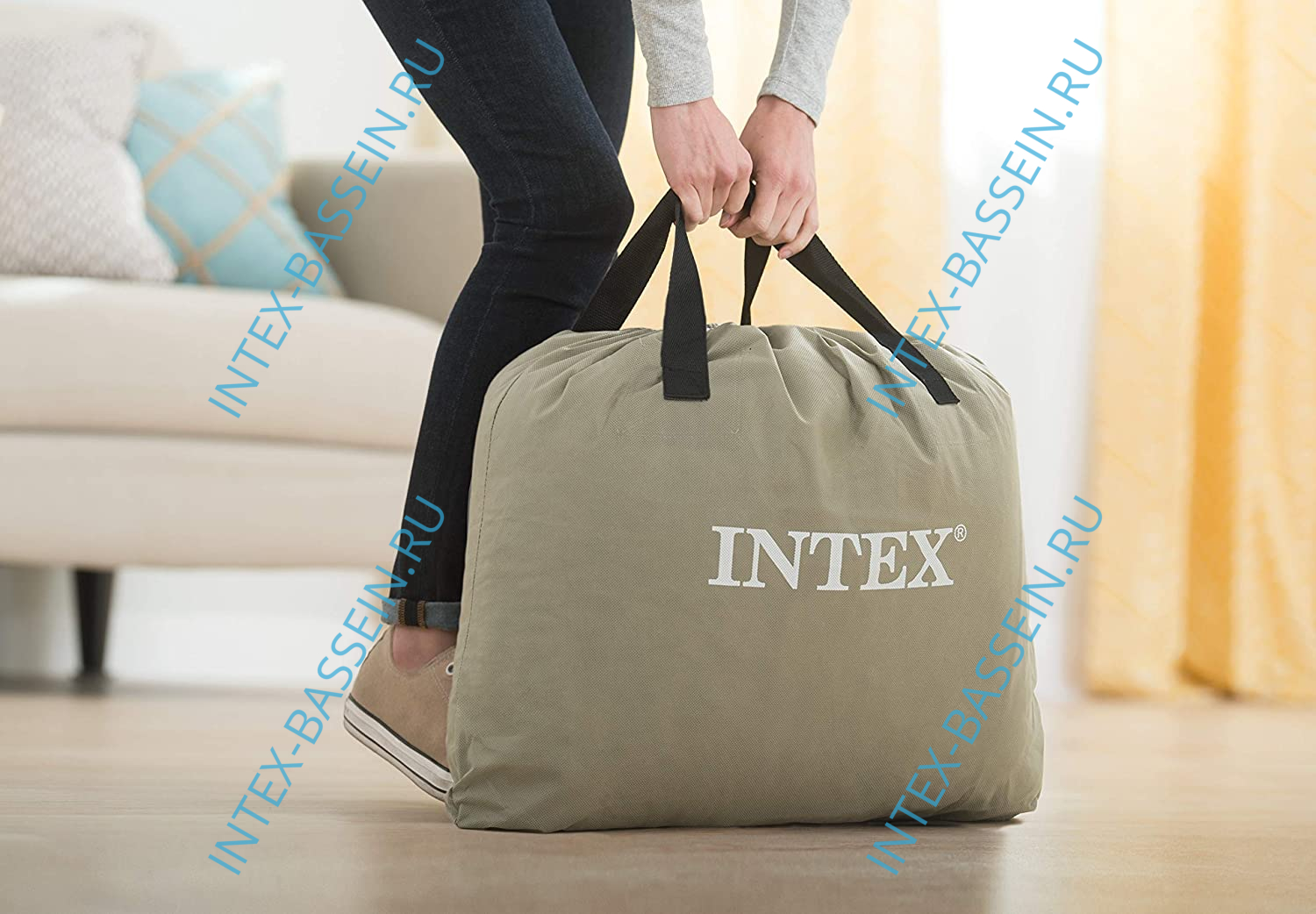 Кровать intex со встроенным насосом