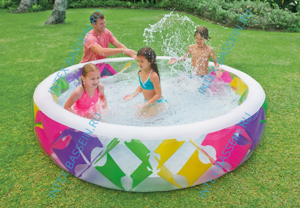 Детский бассейн INTEX "Цветной" 229 x 56 см, артикул 56494